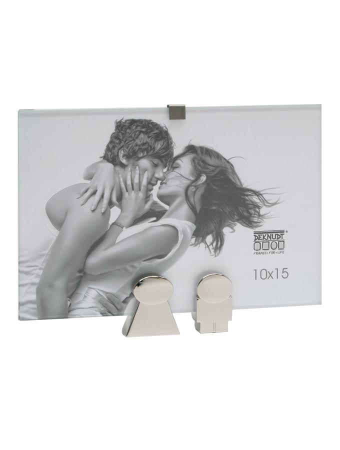 deknudt frames Cadre photo en verre avec 2 supports (homme-femme) en couleur argenté S67FA6