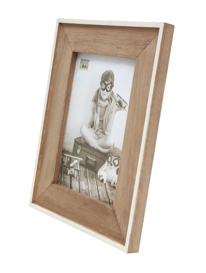 Deknudt Frames Cadre Photo Fin Blanc Avec Passe-partout En Bois S67TX1