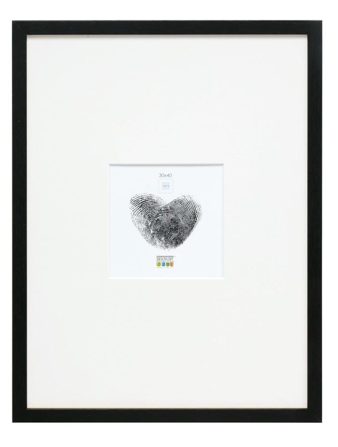 deknudt frames Cadre photo fin en noir avec passepartout pour photo 13x13cm S44CF2 R1