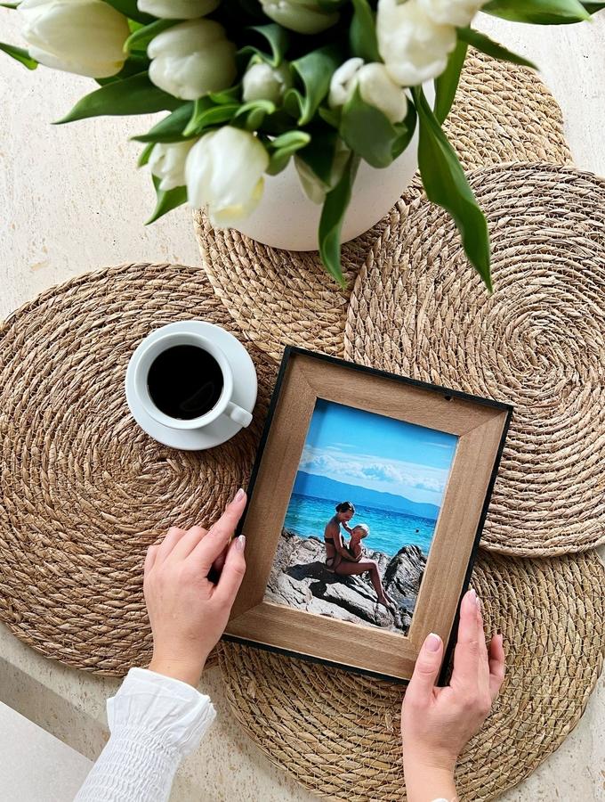 Deknudt Frames Cadre Photo Fin Noir Avec Passe-partout En Bois S67TX2