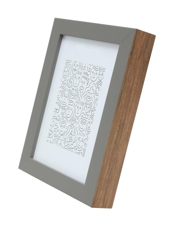 Deknudt Frames Cadre Photo Gris En Bois Avec Bord En Couleur Bois S46PH7