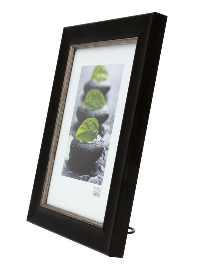 Deknudt Frames Cadre Photo Noir Avec Biseau Assorti En Couleur Argenté S45WF2
