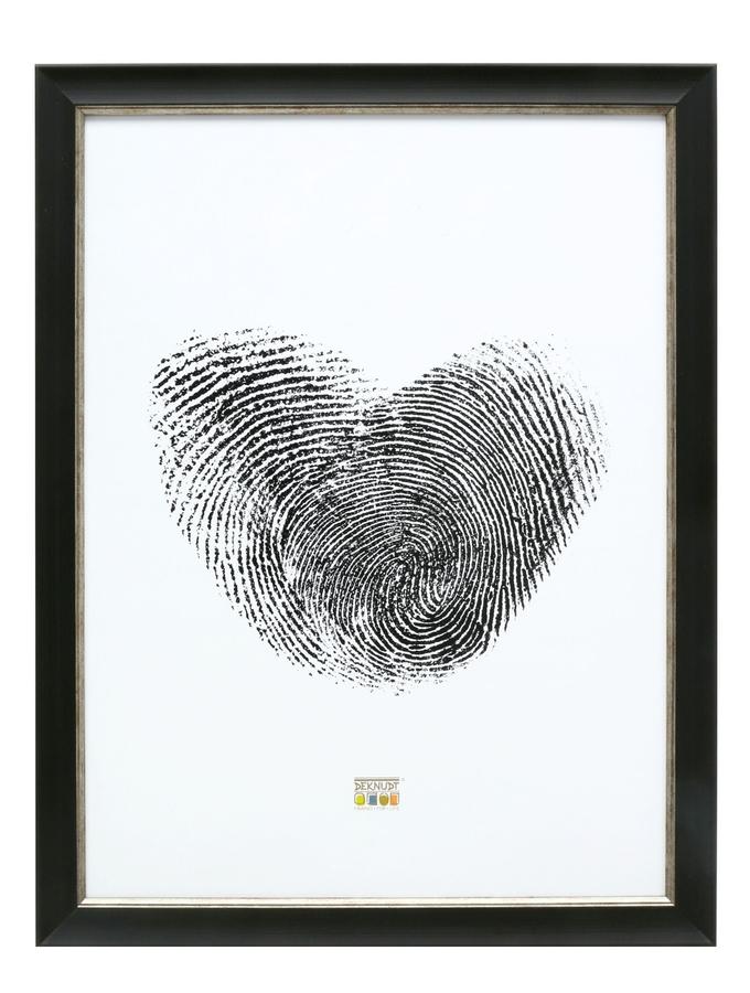 Deknudt Frames Cadre Photo Noir Avec Biseau Assorti En Couleur Argenté S45WF2