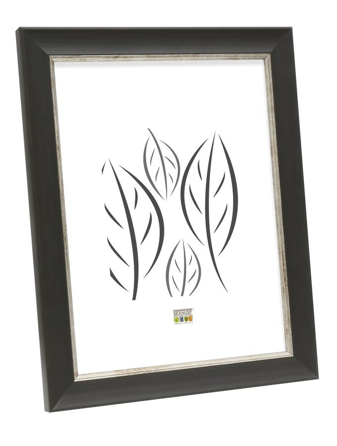 deknudt frames Cadre photo noir avec biseau assorti en couleur argenté S45WF2