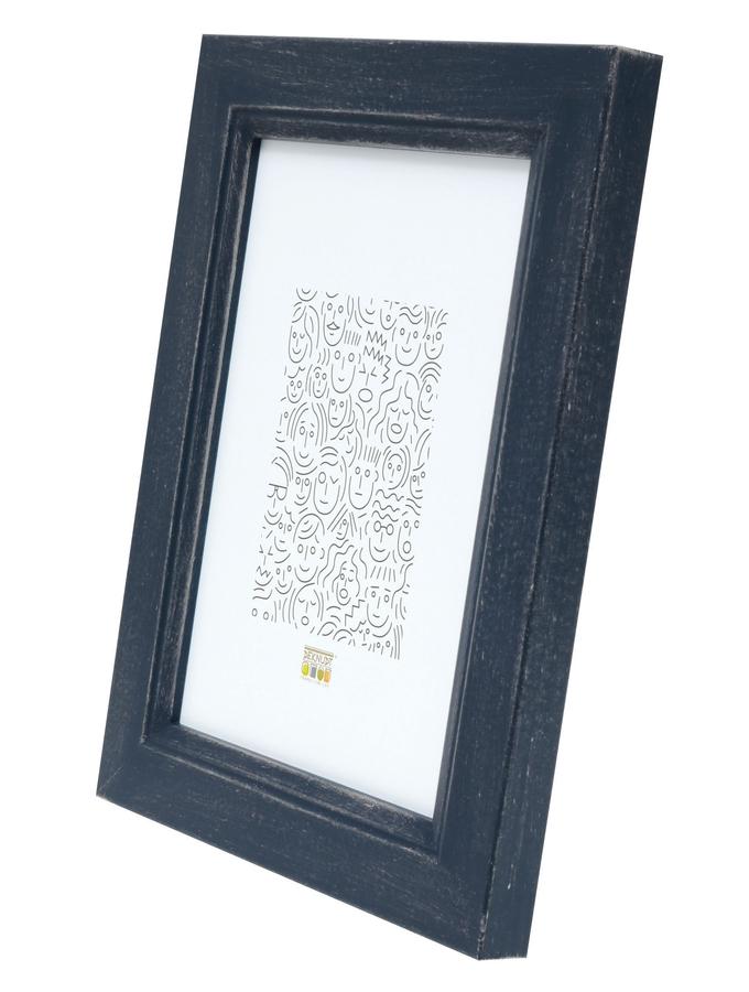 Deknudt Frames Cadre Photo Peint à La Main En Bleu Avec Touches D'argenté