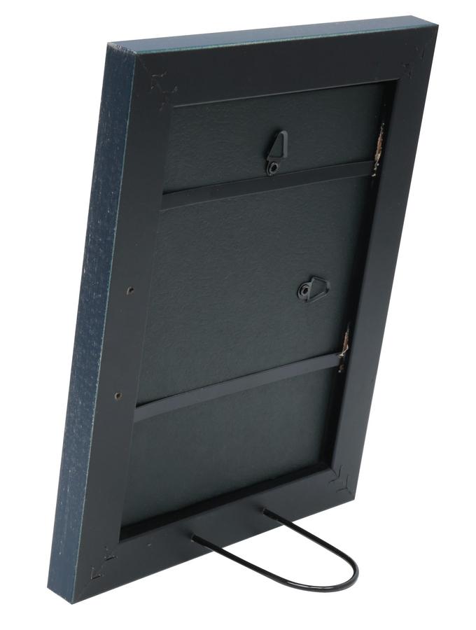 Deknudt Frames Cadre Photo Peint à La Main En Bleu Avec Touches D'argenté