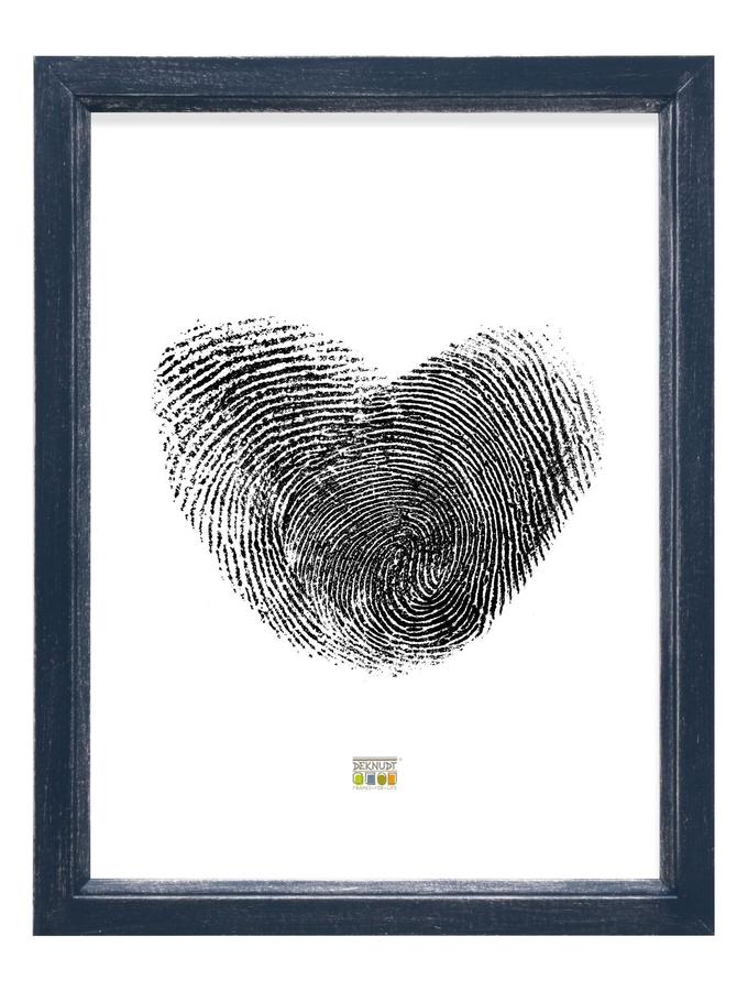 Deknudt Frames Cadre Photo Peint à La Main En Bleu Avec Touches D'argenté