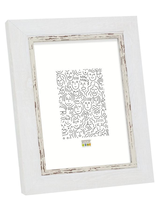 deknudt frames Cadre photo peint en blanc avec biseau assorti S45VY1