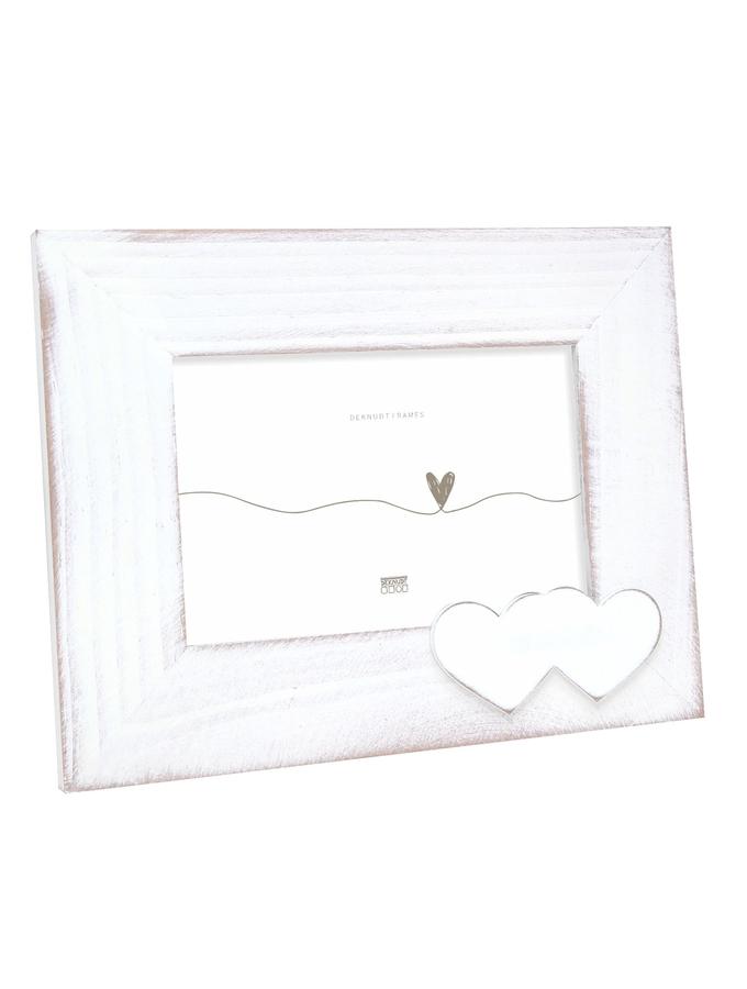 deknudt frames Cadre photo peint en blanc avec coeurs S67TR1 H1
