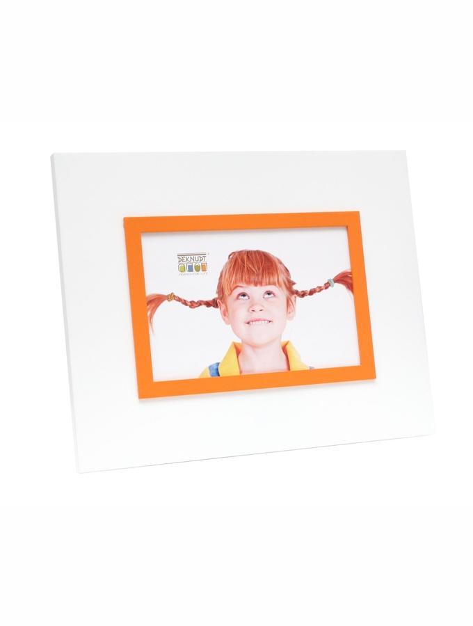 Deknudt Frames Cadre Photo Plat En Blanc Avec Bord Orange S67JK3