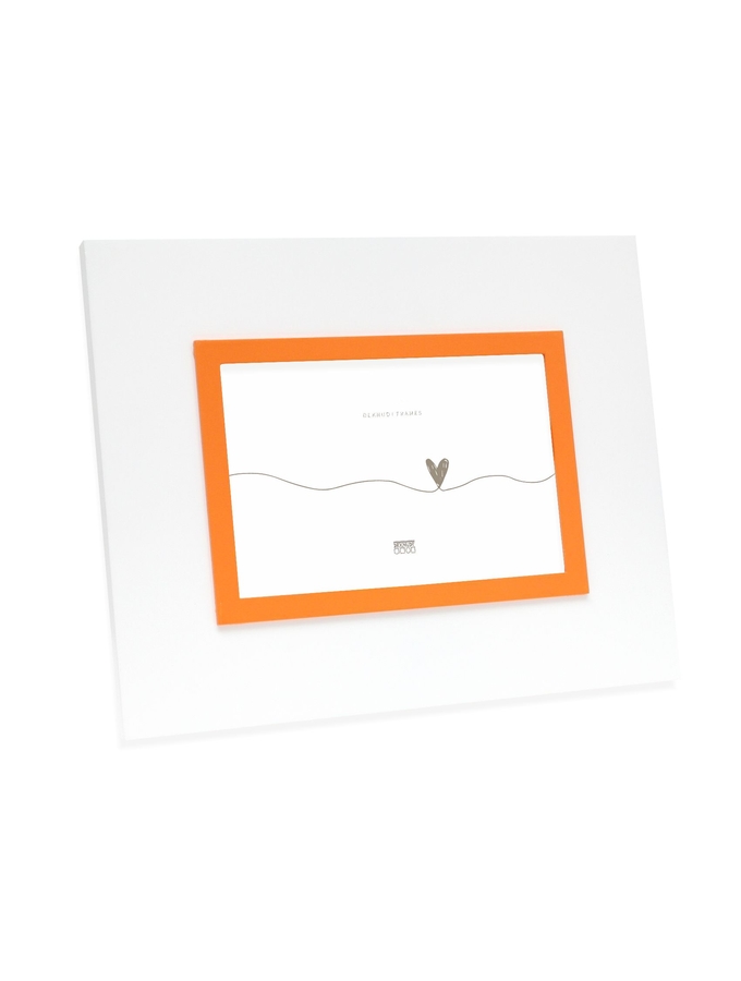 deknudt frames Cadre photo plat en blanc avec bord orange S67JK3