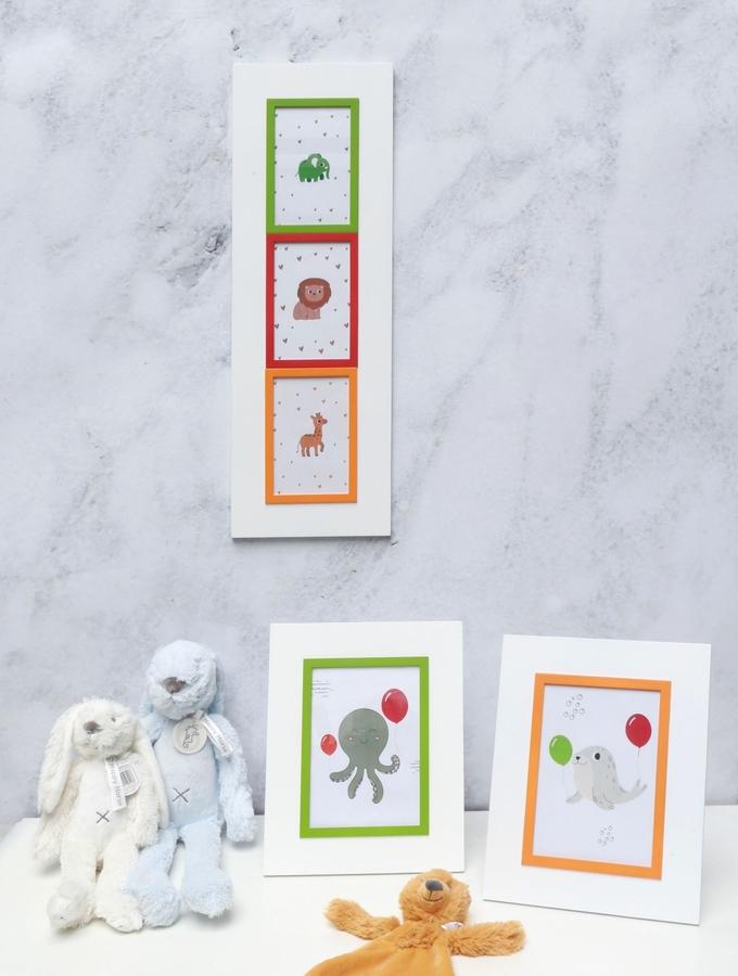 Deknudt Frames Cadre Photo Plat En Blanc Avec Bord Vert S67JK8