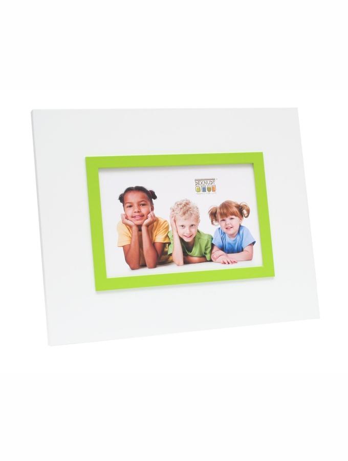 Deknudt Frames Cadre Photo Plat En Blanc Avec Bord Vert S67JK8