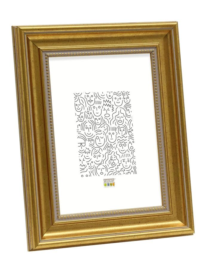 deknudt frames Cadre photo retro en couleur doré avec filet de perles S45HA1