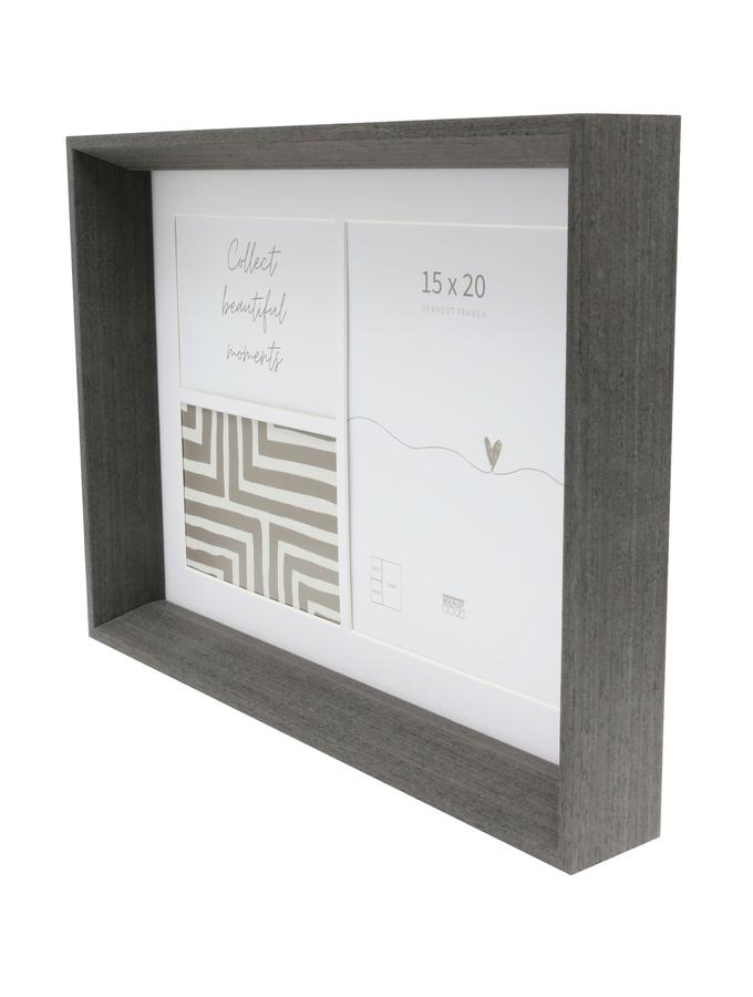 Deknudt Frames Cadre Pour 3 Photos - Noir Gris - épuré - Multivue - Bois - FSC Mix WB-COC-001906 S68YH2 G3