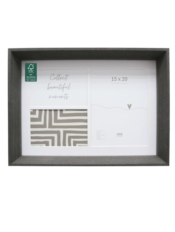 deknudt frames Cadre pour 3 photos - noir gris - épuré - multivue - bois - FSC Mix WB-COC-001906 S68YH2 G3