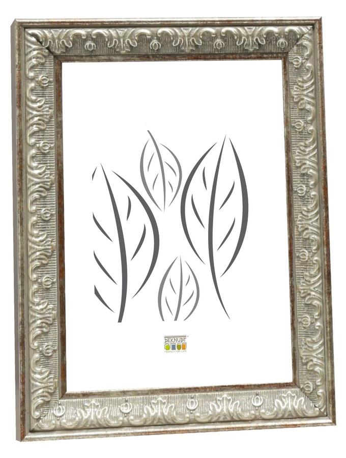 deknudt frames Cadre retro en couleur argenté avec motif baroque S95MD1