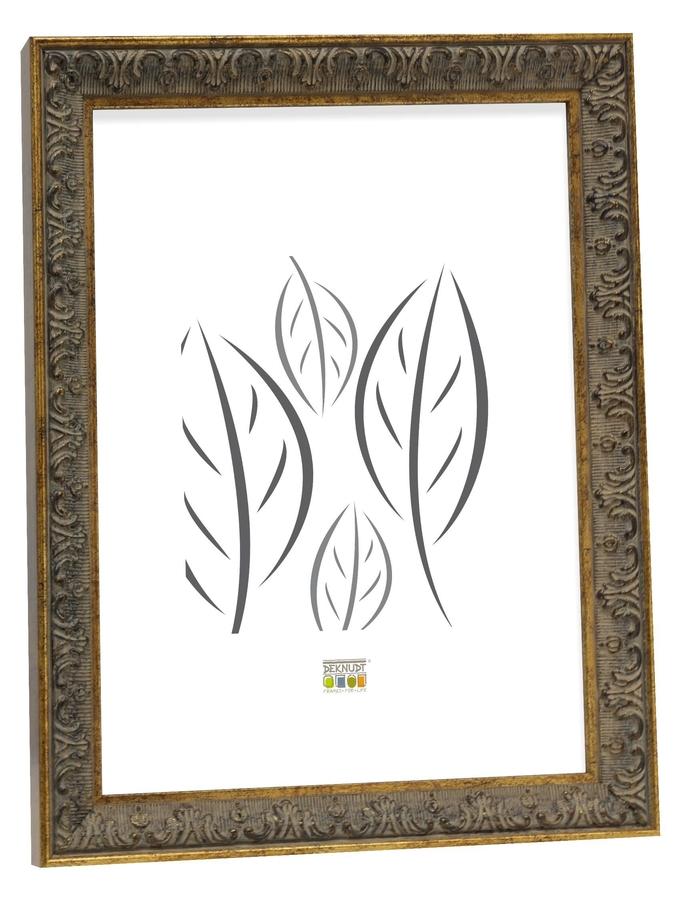 deknudt frames Cadre retro en couleur doré et gris avec motif baroque S95MA2