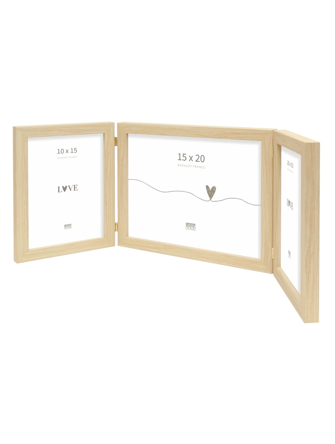Deknudt Frames Cadre Triptyque En Bois Naturel Pour 1 Photo Horizontale Et 2 Photos Verticales S43AH1 H1V2