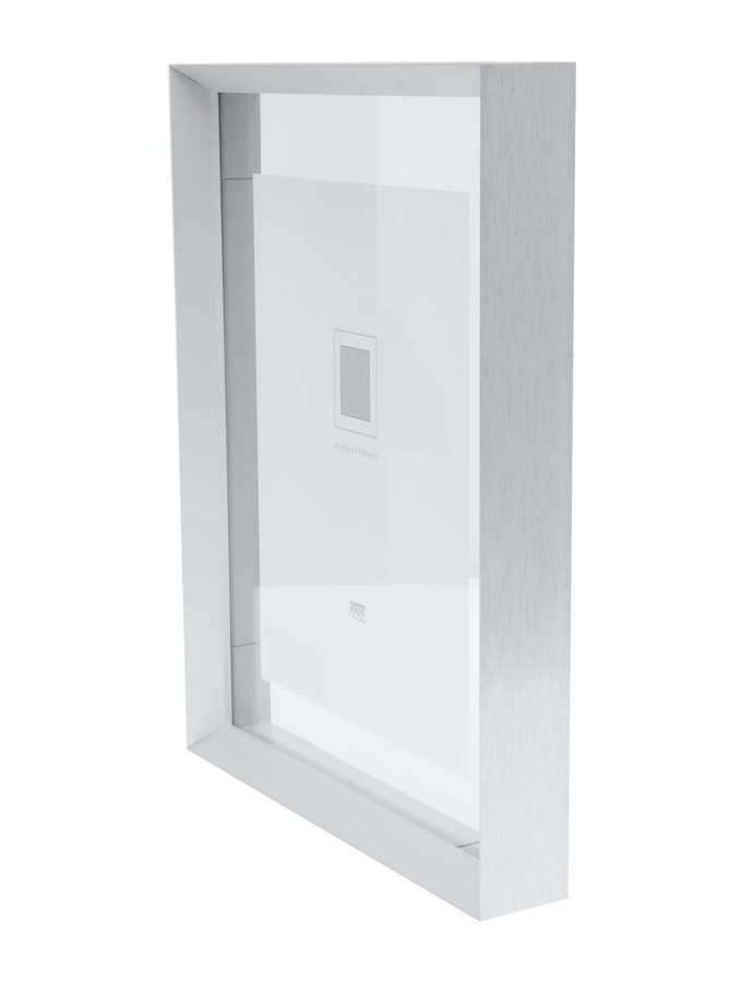 Deknudt Frames Cadre Verre Avec Bord Alu En Couleur Argenté Et Avec Effet Photo Flottant S028D1