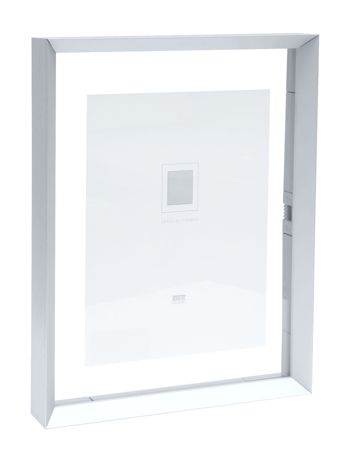deknudt frames Cadre verre avec bord alu en couleur argenté et avec effet photo flottant S028D1