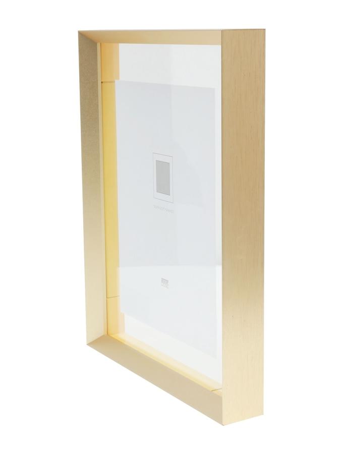 Deknudt Frames Cadre Verre Avec Bord Alu En Couleur Doré Et Avec Effet Photo Flottant S028A1