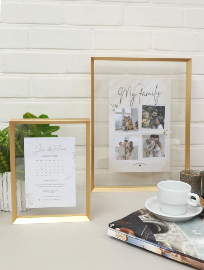 Deknudt Frames Cadre Verre Avec Bord Alu En Couleur Doré Et Avec Effet Photo Flottant S028A1