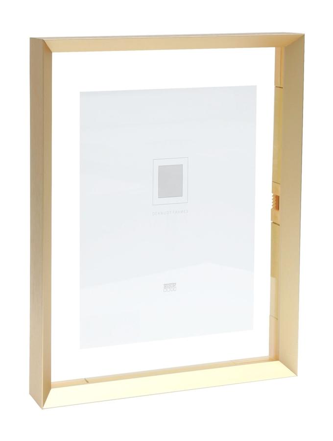 deknudt frames Cadre verre avec bord alu en couleur doré et avec effet photo flottant S028A1