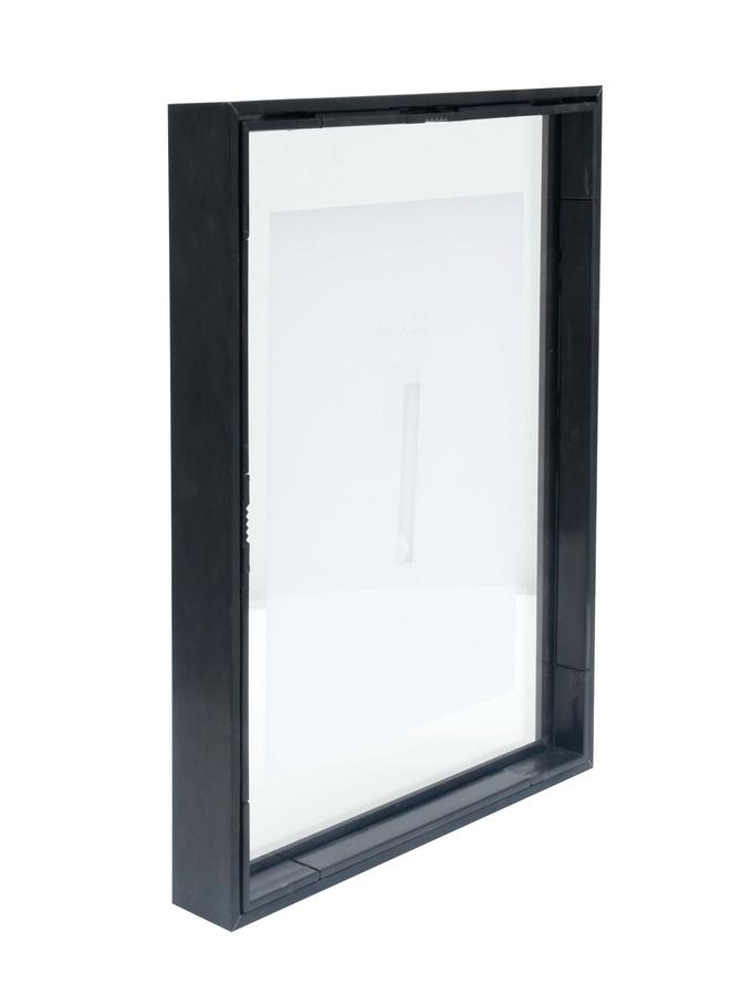 Deknudt Frames Cadre Verre Avec Bord Alu Noir Et Avec Effet Photo Flottant S028K2