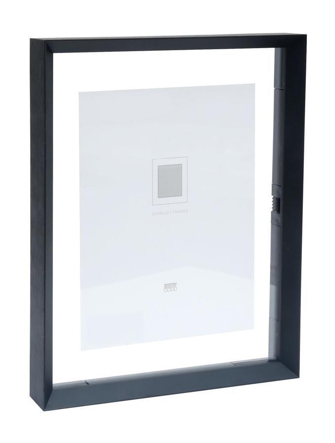 deknudt frames Cadre verre avec bord alu noir et avec effet photo flottant S028K2