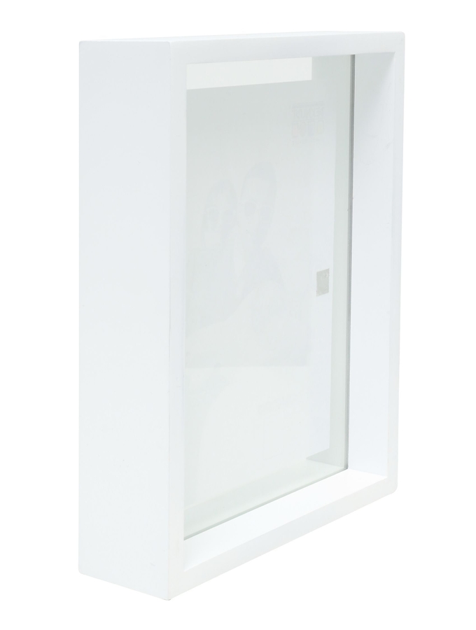 Deknudt Frames Cadre Verre Avec Bord Bois Blanc Et Avec Effet Photo Flottant S68SK1