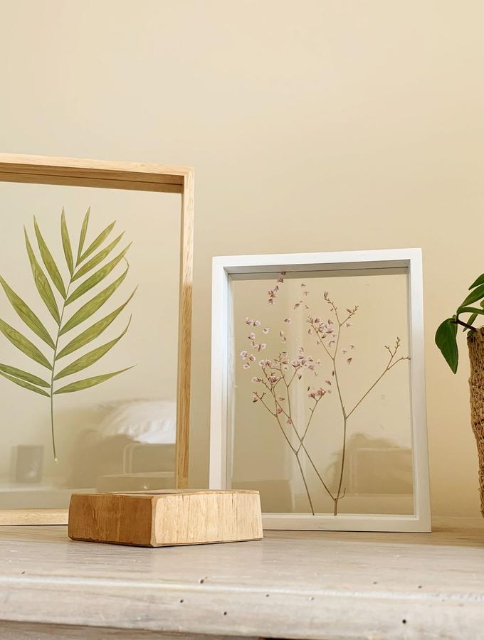 Deknudt Frames Cadre Verre Avec Bord Bois Blanc Et Avec Effet Photo Flottant S68SK1