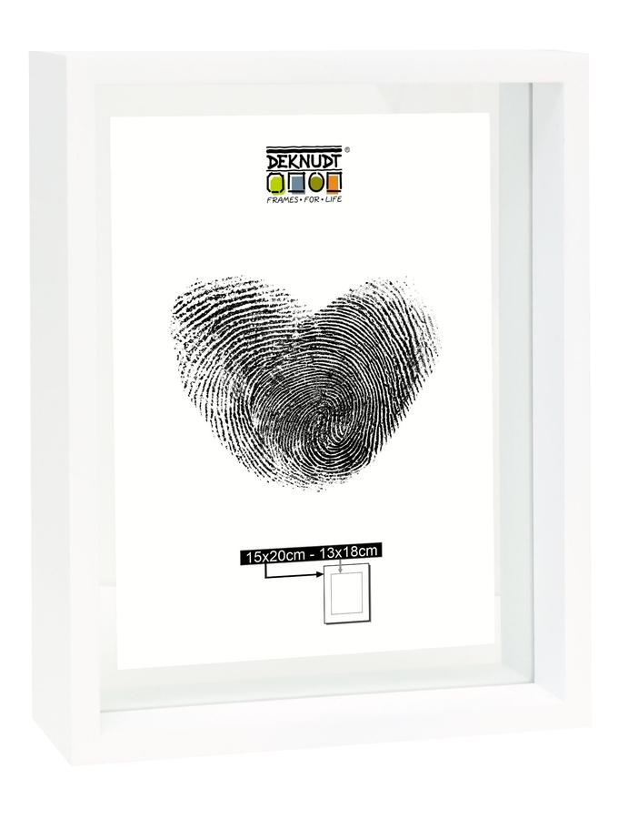 deknudt frames Cadre verre avec bord bois blanc et avec effet photo flottant S68SK1