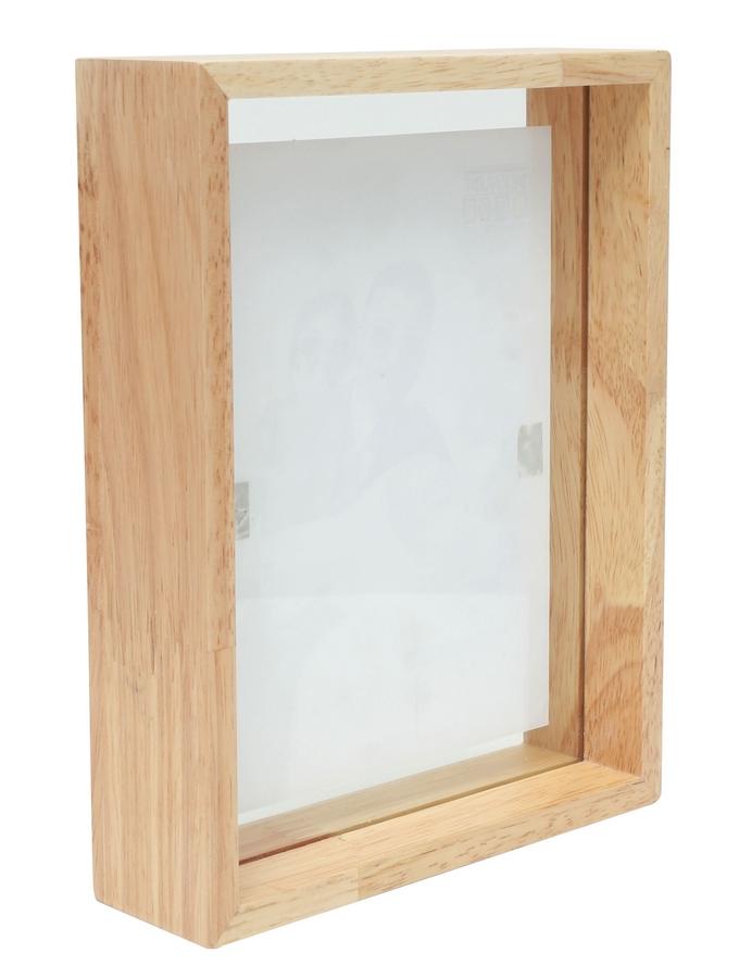 Deknudt Frames Cadre Verre Avec Bord Bois Naturel Et Avec Effet Photo Flottant S68SH1