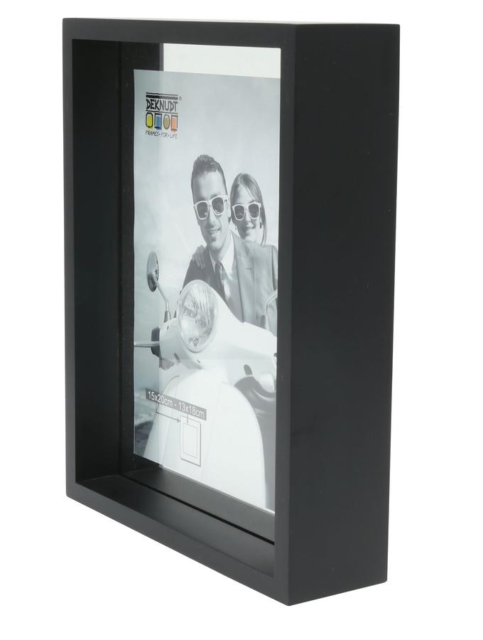 Deknudt Frames Cadre Verre Avec Bord Bois Noir Et Avec Effet Photo Flottant S68SK2