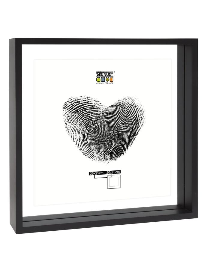 deknudt frames Cadre verre avec bord bois noir et avec effet photo flottant S68SK2