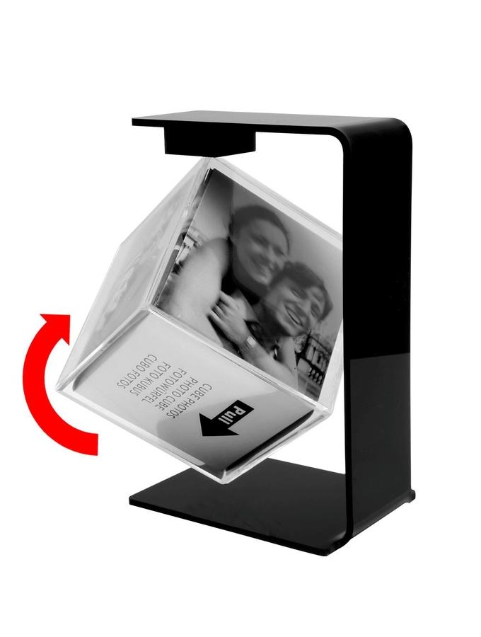 Deknudt Frames Cube Photo Tournant Avec Un Support En Noir S58RF4