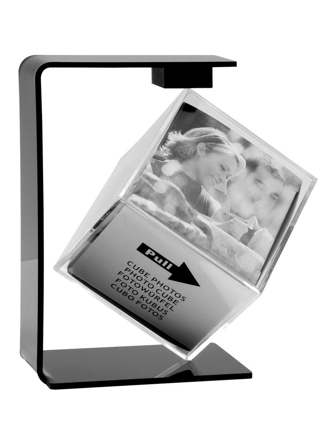 deknudt frames Cube photo tournant avec un support en noir S58RF4