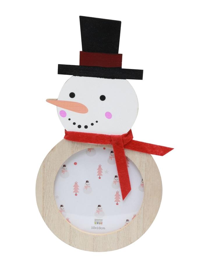 deknudt frames Décoration de Noël en bois avec bonhomme de neige S66FK2