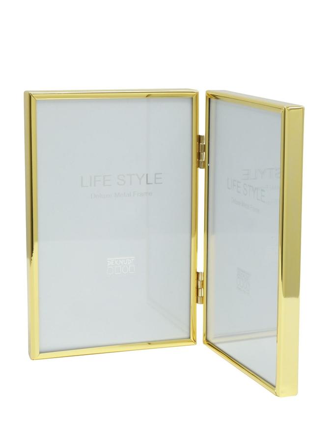 Deknudt Frames Diptyque Avec Encadrement Fin En Métal En Couleur Doré Brillant S58MT6