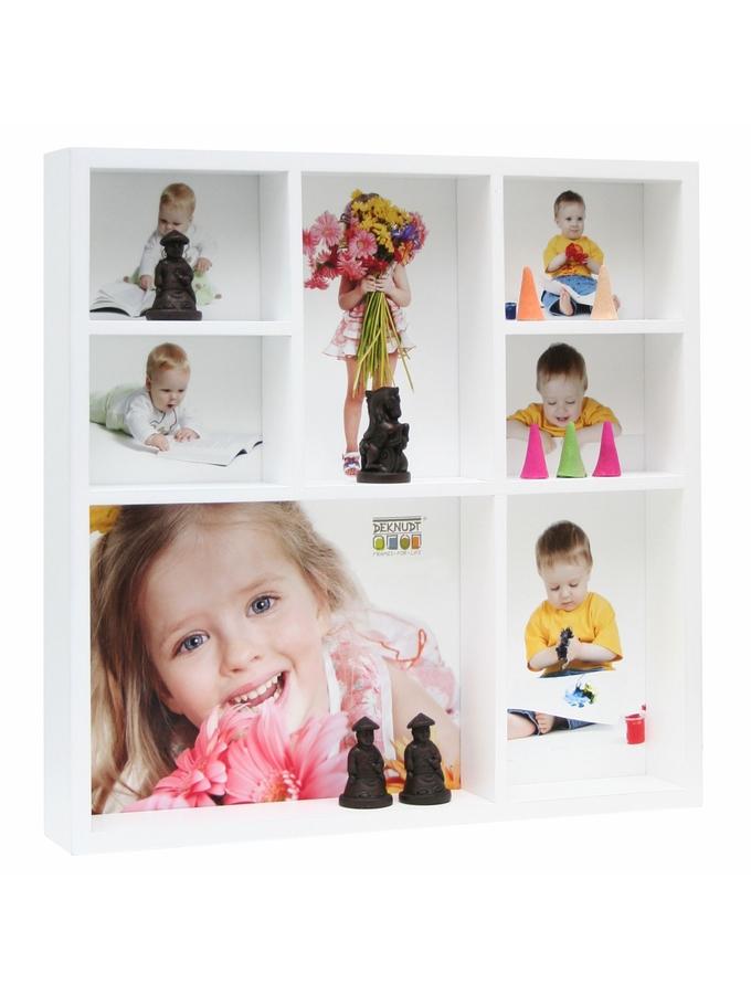 Deknudt Frames Etagère En Blanc Avec 7 Compartiments S66XL1 E7