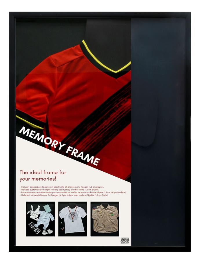 deknudt frames Memory Frame - Cadre noir pour encadrer un maillot ou autres souvenirs S46VK2 MEMORY