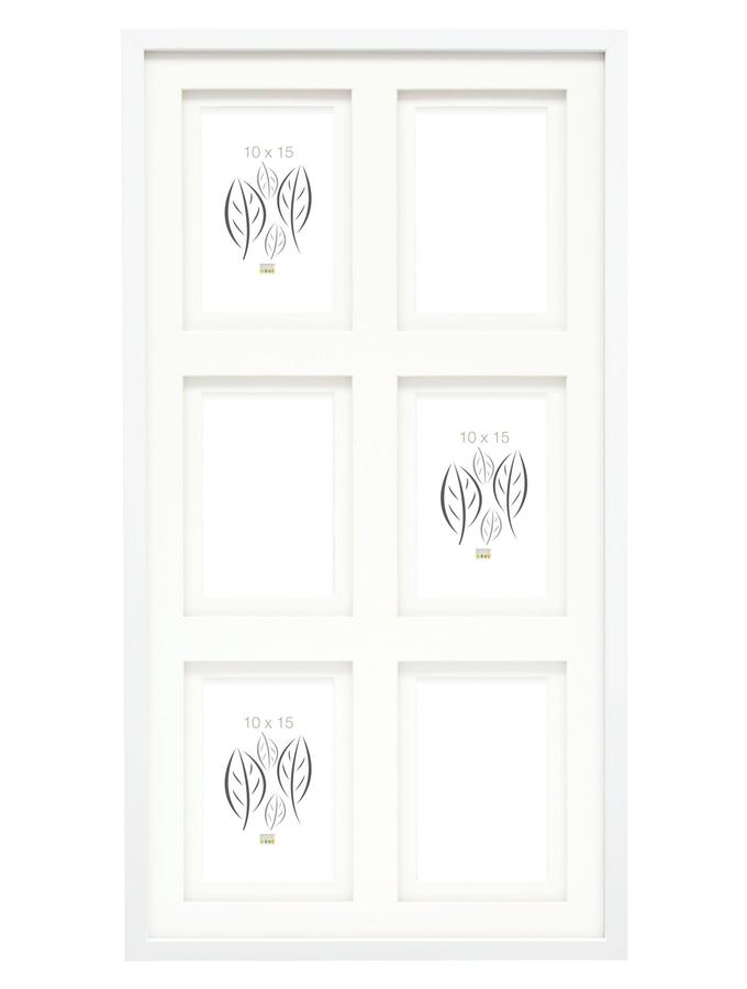 deknudt frames Multivue blanc avec passe-partout double pour 6 photos S65KK1 P6