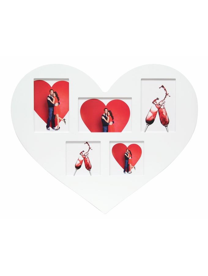 deknudt frames Multivue blanc en forme de coeur pour 5 photos S66RE1 G5