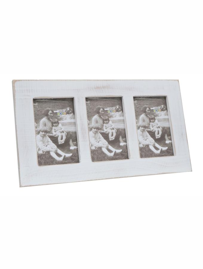 deknudt frames Multivue bois peint en blanc pour 3 photos S67TF1 P3A