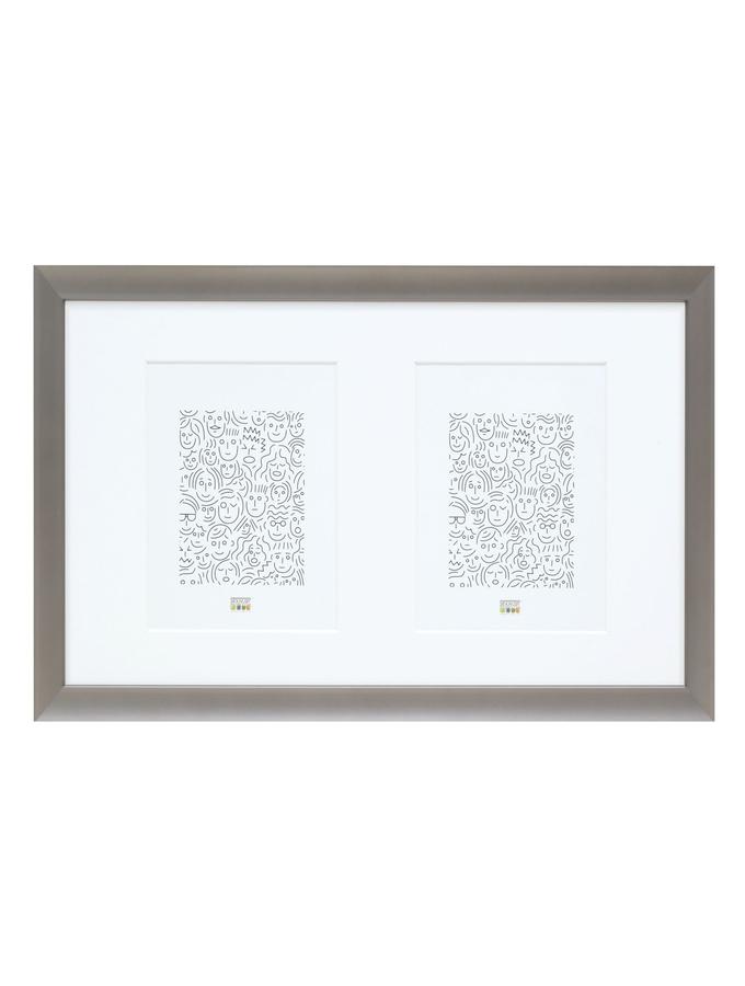 deknudt frames Multivue couleur gris en aluminium pour 2 photos S021D7 P2