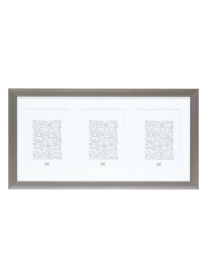 deknudt frames Multivue couleur gris en aluminium pour 3 photos S021D7 P3