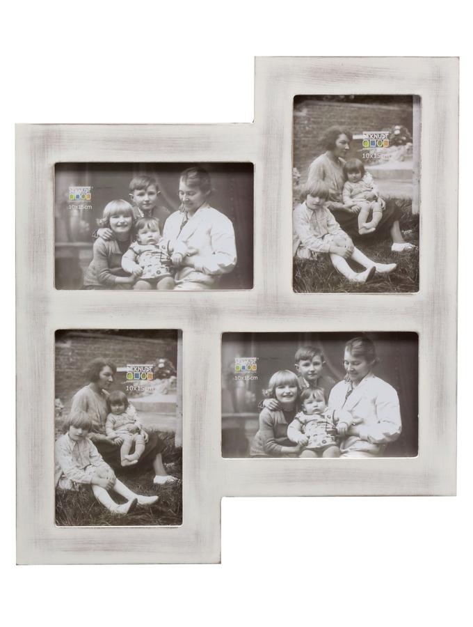 deknudt frames Multivue en blanc rustique pour 4 photos S67TM1 P4
