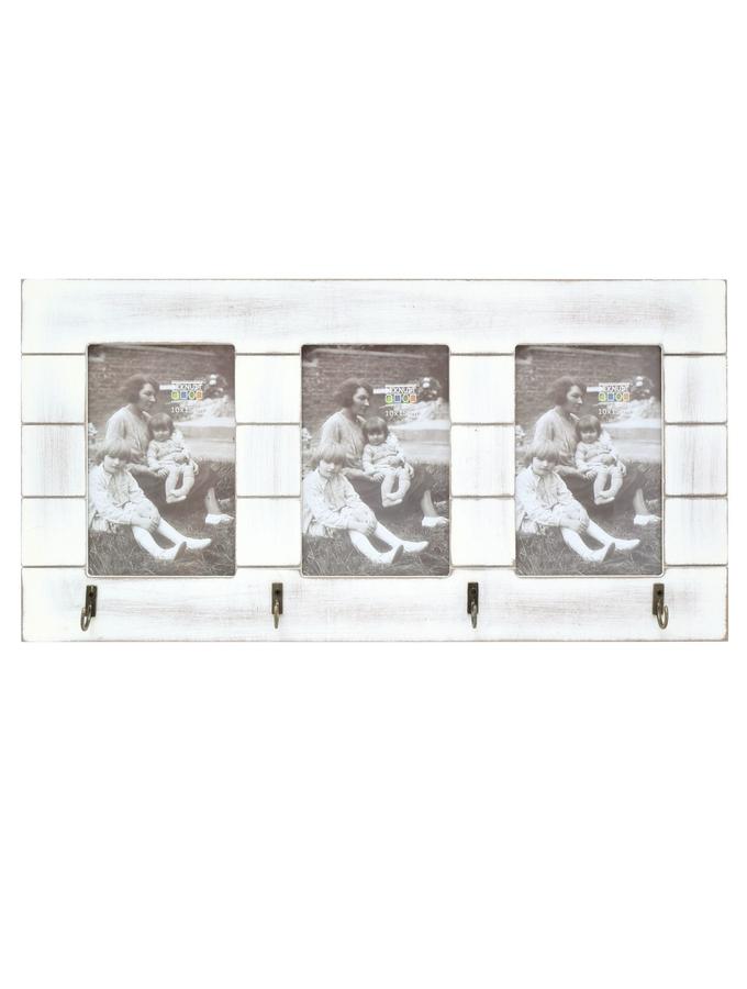 deknudt frames Multivue en bois blanc style rustique pour 3 photos S67TH1 E3