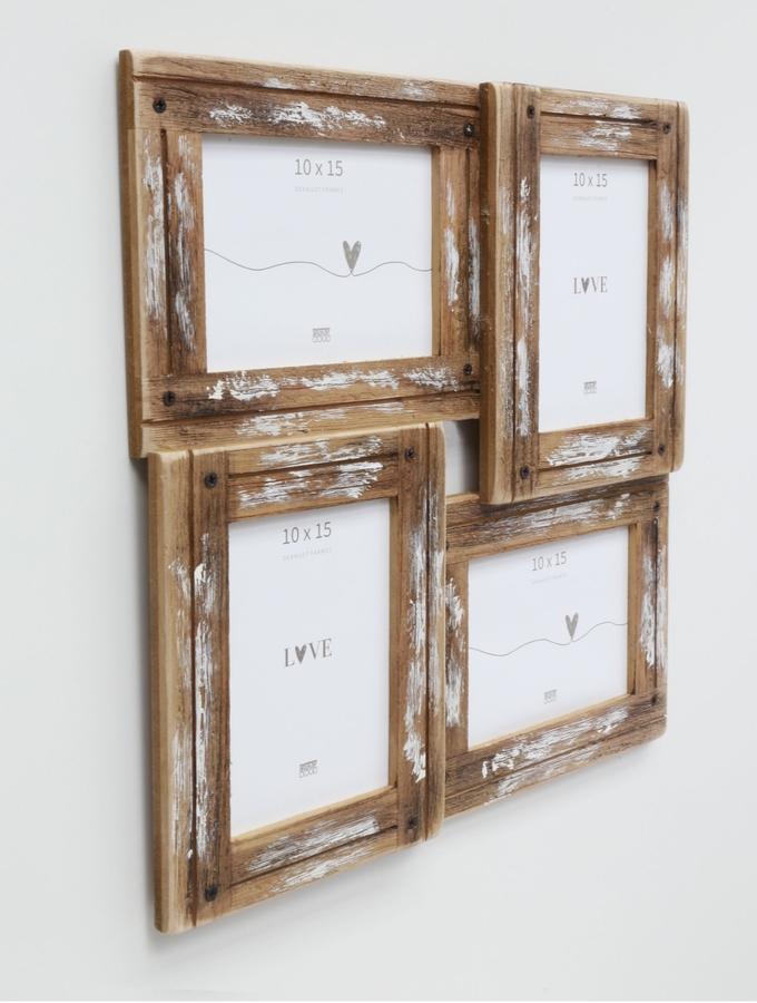 Deknudt Frames Multivue En Bois Flotté Avec Une Finition Blanc Pour 4 Photos S67UD1 P4